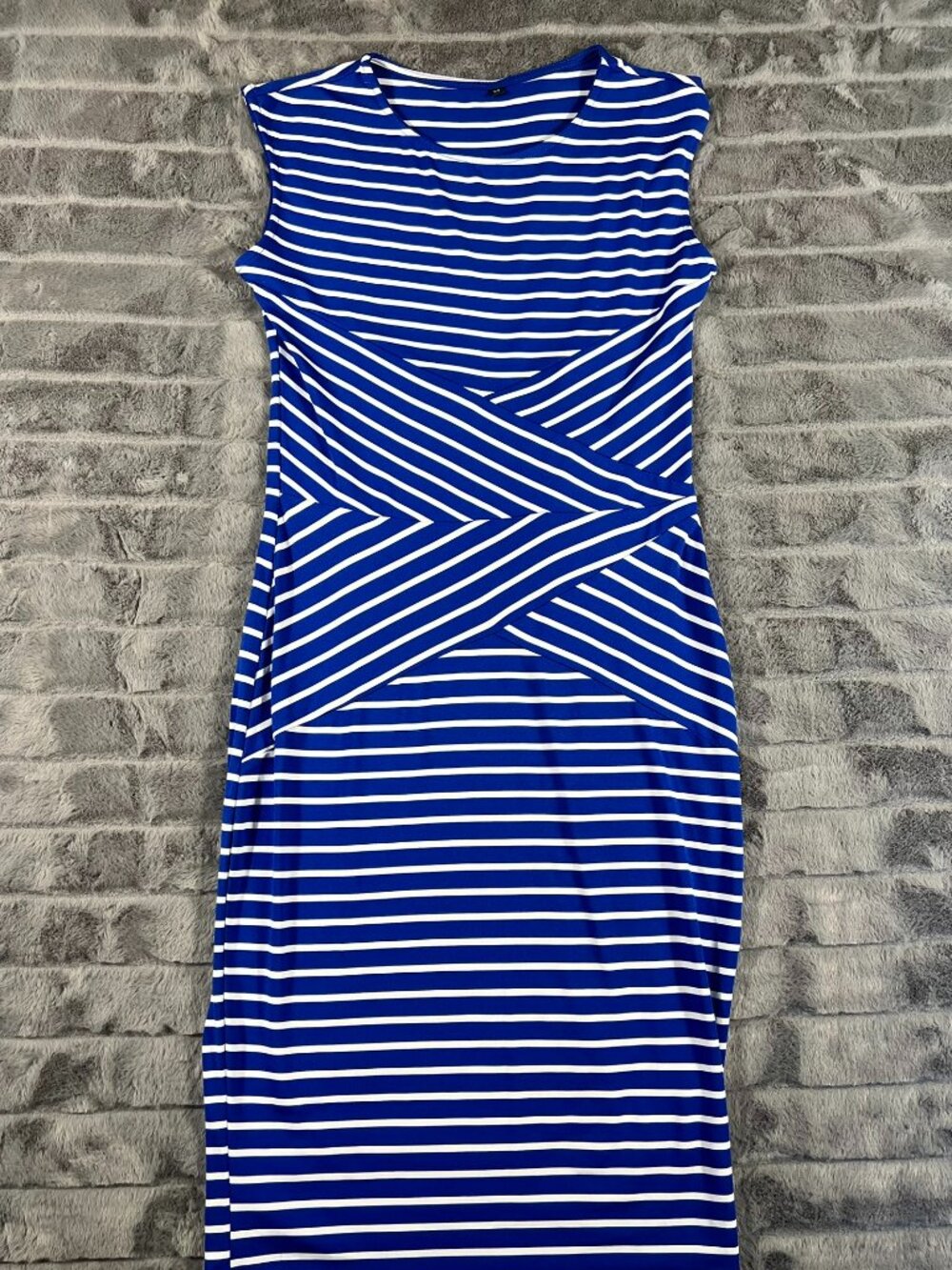 Viwenni Blue White Stripes Pencil Dress Size Medium Like New Great Condition